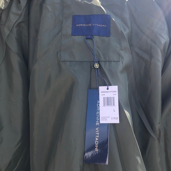 NWT ADRIENNE VITTADINI Long Puffer Coat Jacket with faux fur trim - Picture 15 of 16